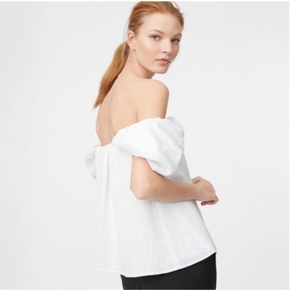 Club Monaco Malaina Off Shoulder Puffed Sleeve Top size 6 - Picture 4 of 16